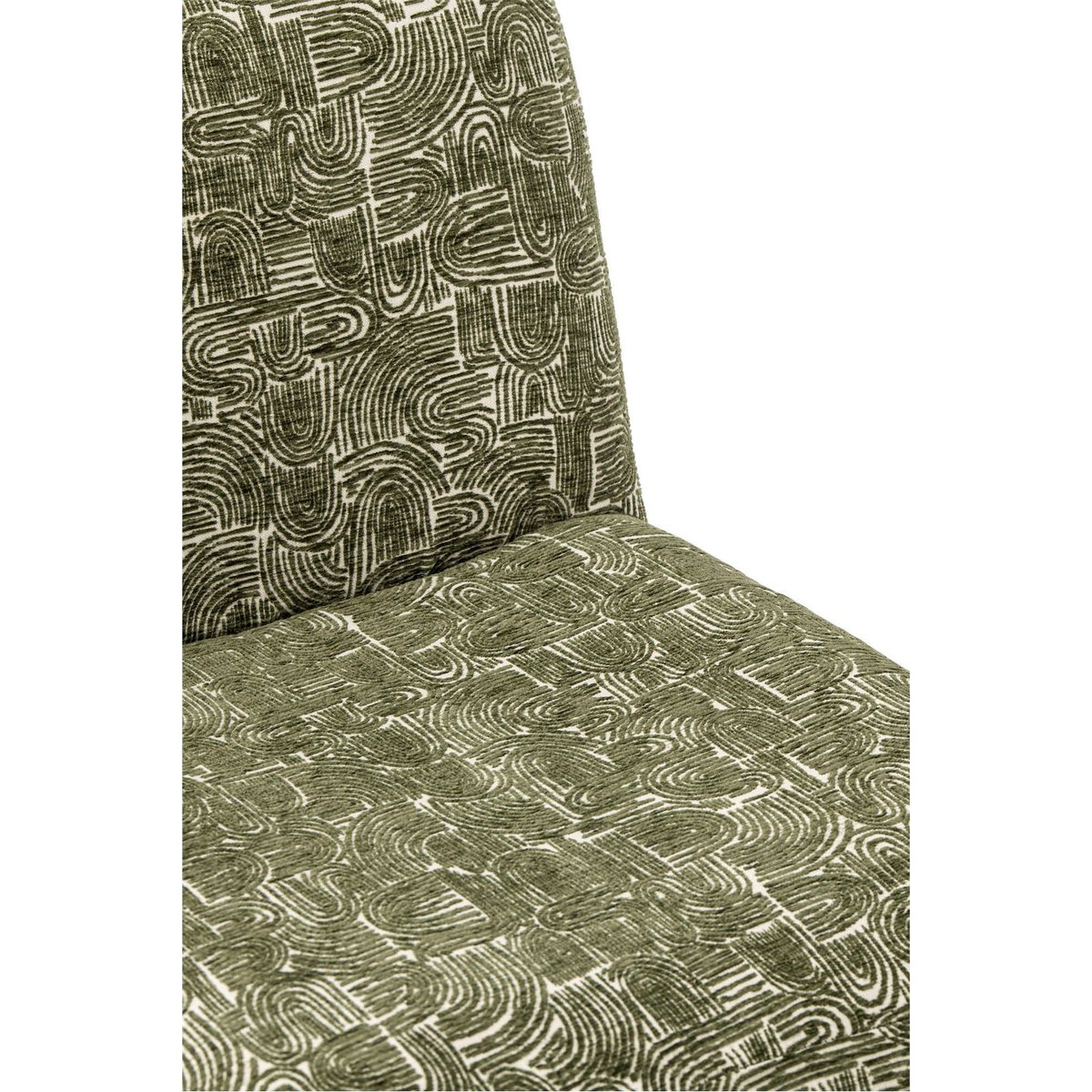 Chaise longue en tissu à motif graphique vert foncé, RECOLLECTION
