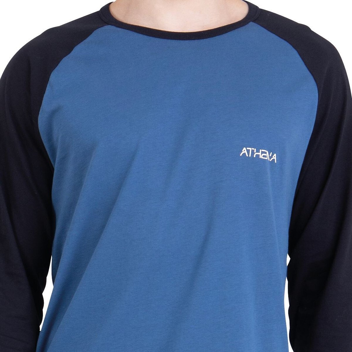 Pyjama, manches raglan, Construction bleu/noir, ATHENA