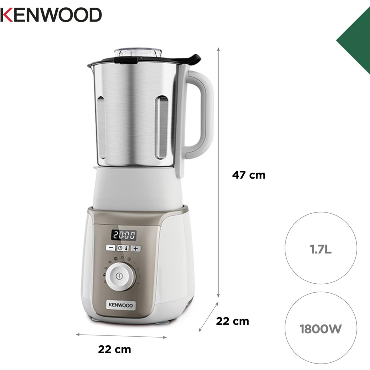 Blender chauffant SOUPEASY+ CBL30.009CP couleur unique, KENWOOD
