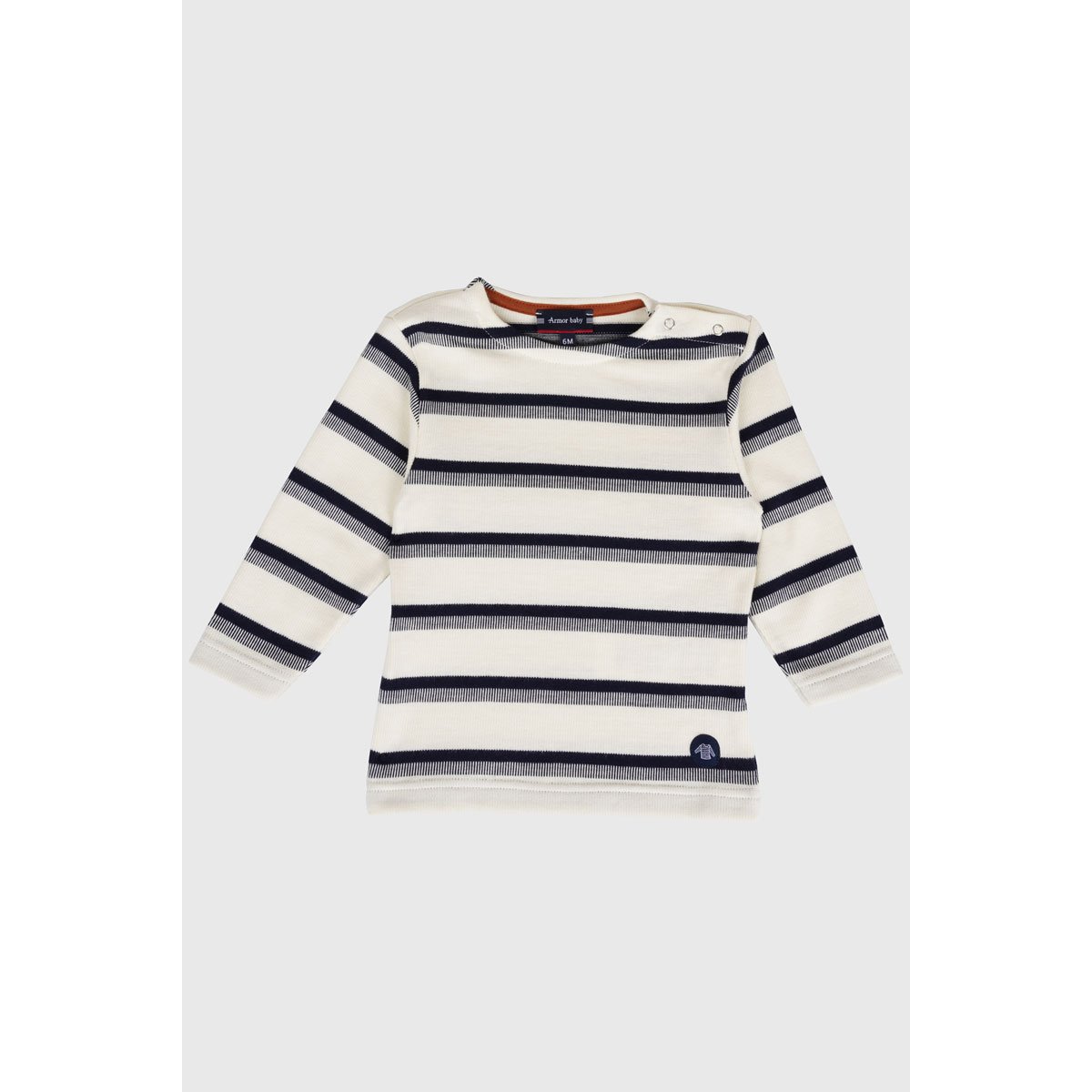 Marinière jacquard en coton léger BABY nature/marine deep, ARMOR-LUX