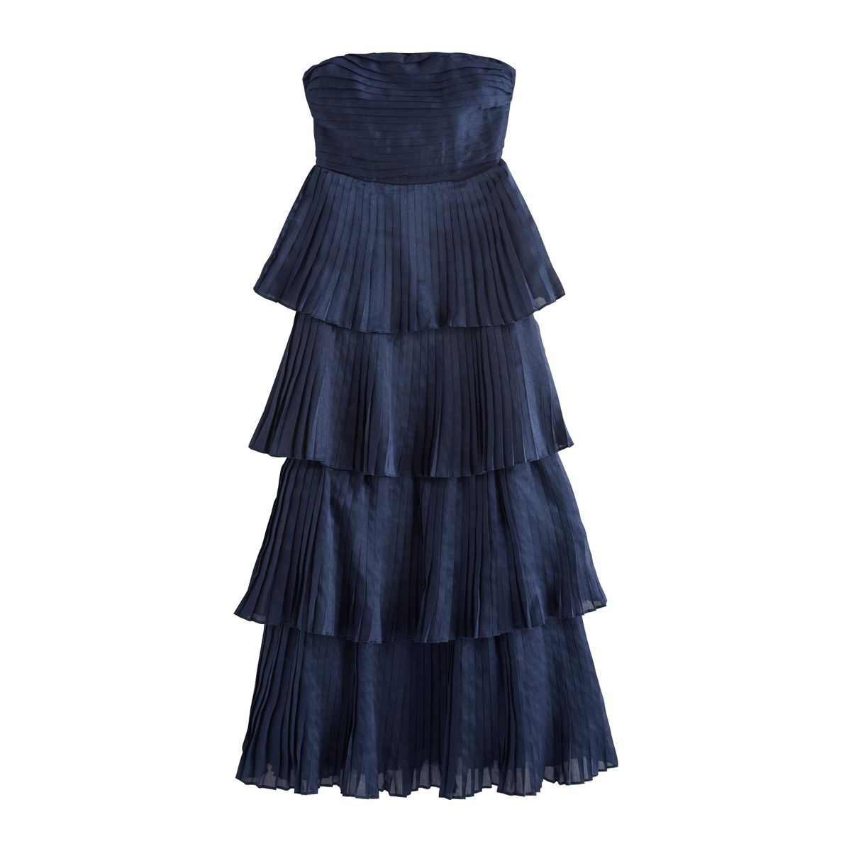 Robe longue bandeau plissée bleu marine, NEXT