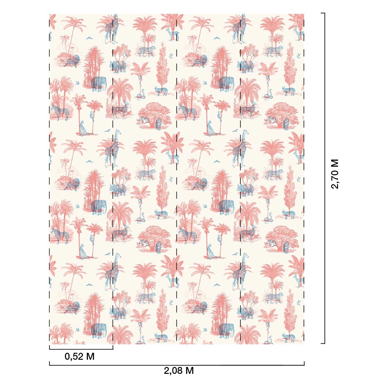 Papier peint savane en toile de jouy intissé, HEXOA