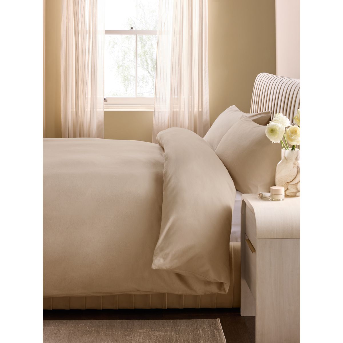 Parure de lit en coton brossé ultra doux naturel, NEXT