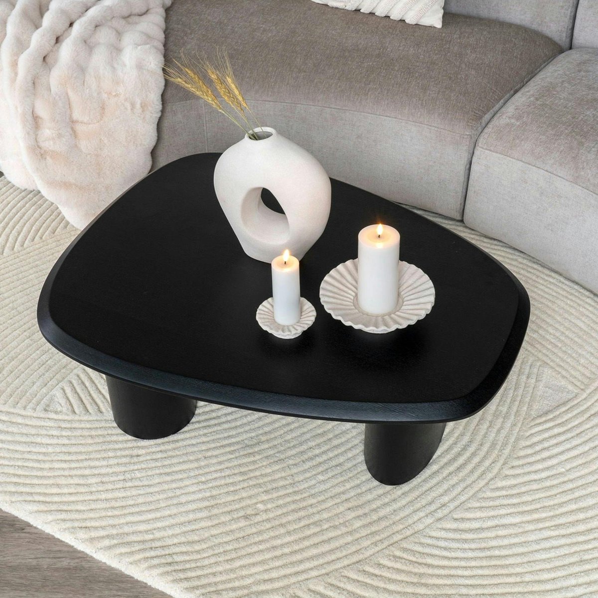 Tapis contemporain en laine tufté main FEZ crème, PIER IMPORT
