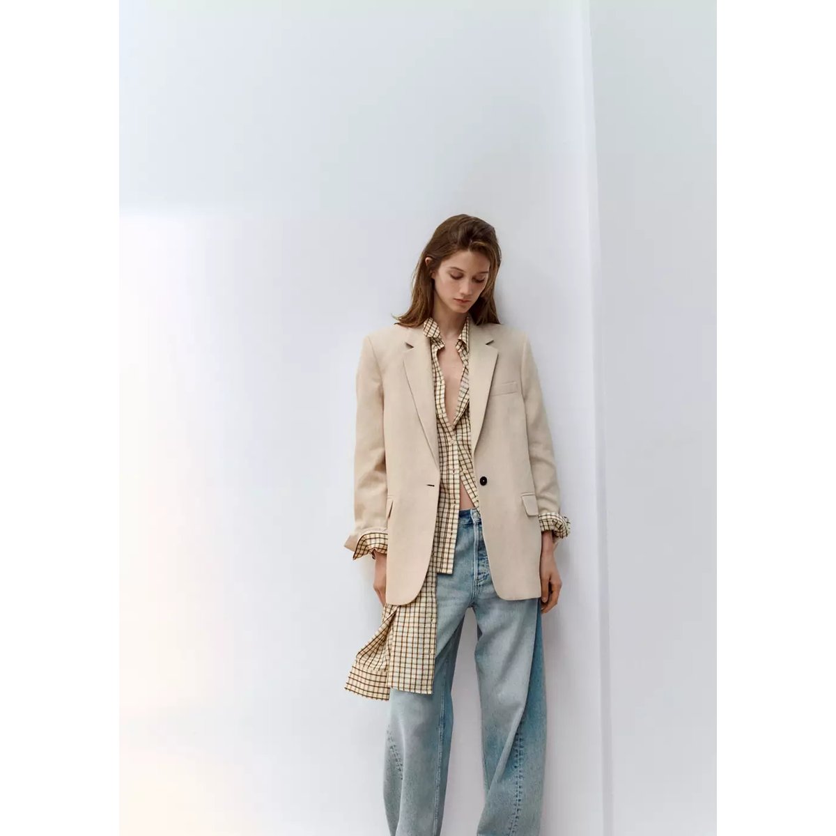 Jean balloon taille normale bleu clair, MANGO