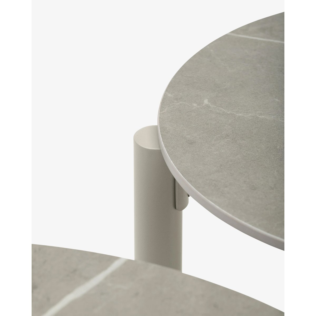 Salon de jardin 5 places, 2 tables, MILOS beige, DEFORA HOME