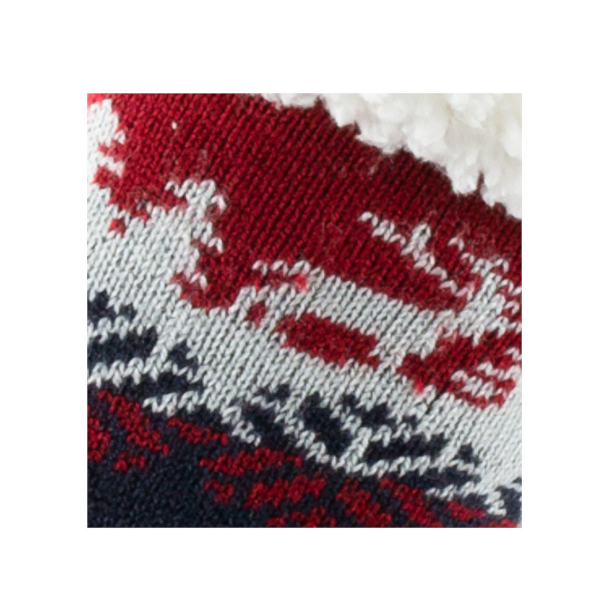 Chausson chaussette cocooning en acrylique motif hiver marine, KINDY