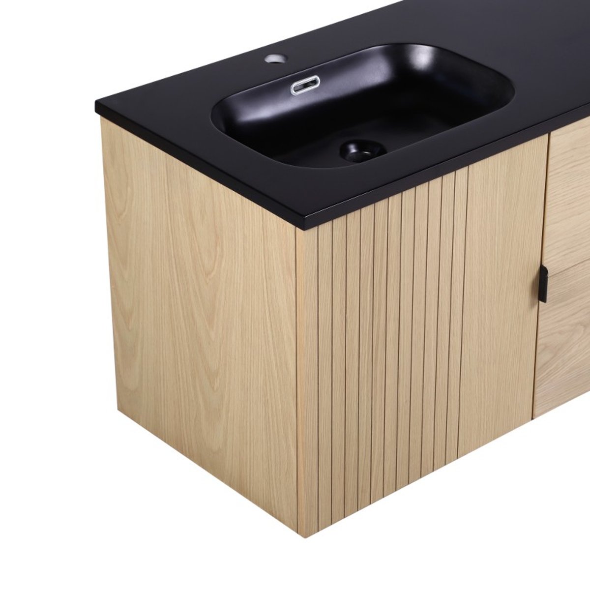 Meuble double vasque + miroir +colonne STUDIO bois clair, MOB IN