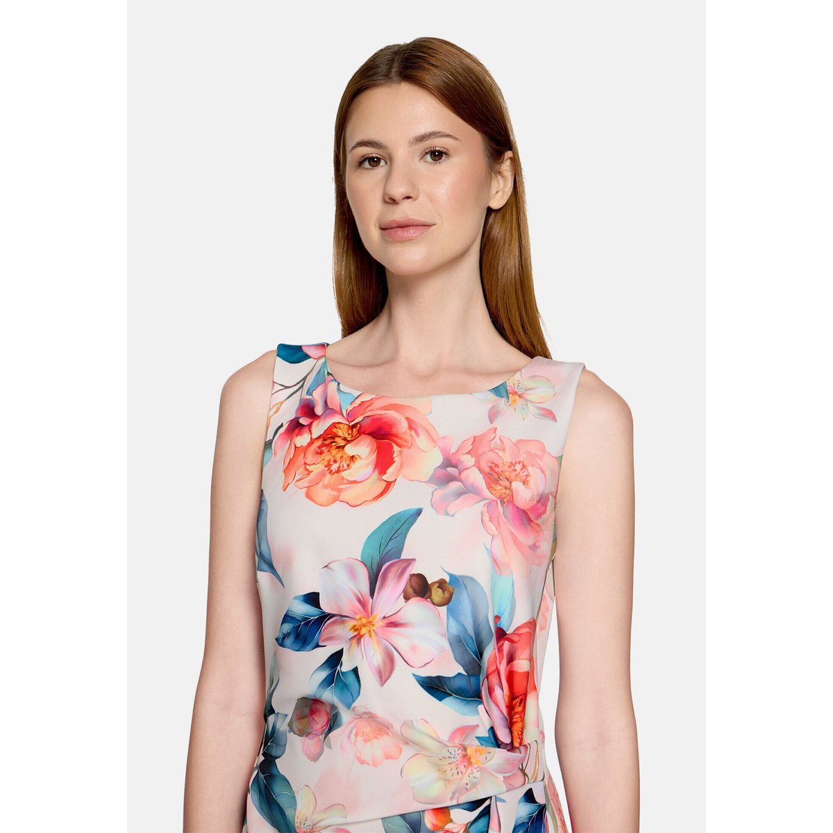 Robe de cocktail à imprimé à fleurs rosé/red, VERA MONT