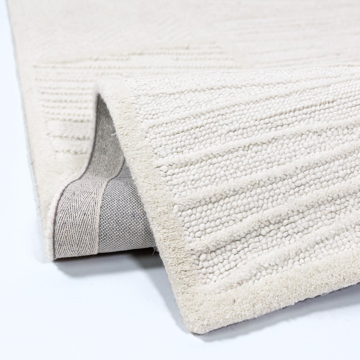 Tapis en laine de couloir BLOCKS RELIEF blanc, FLAIR RUGS