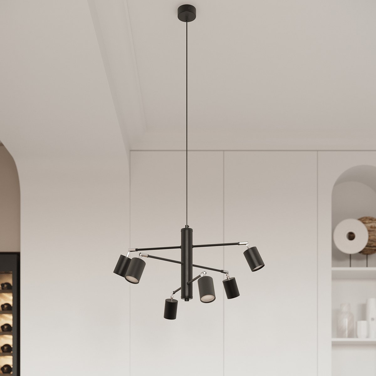 Plafonnier Acier Noir GU10 4 Lemmi noir, EDEN