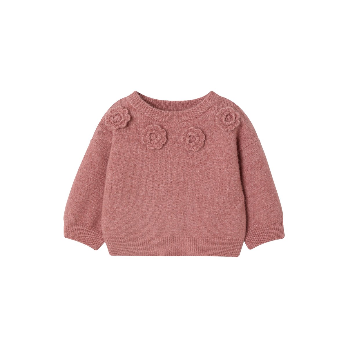 Pull manches longues rose poudré, VERTBAUDET