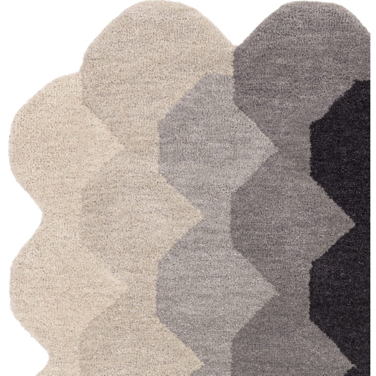 Tapis moderne tufté main en laine KERNEL noir, NOVATREND