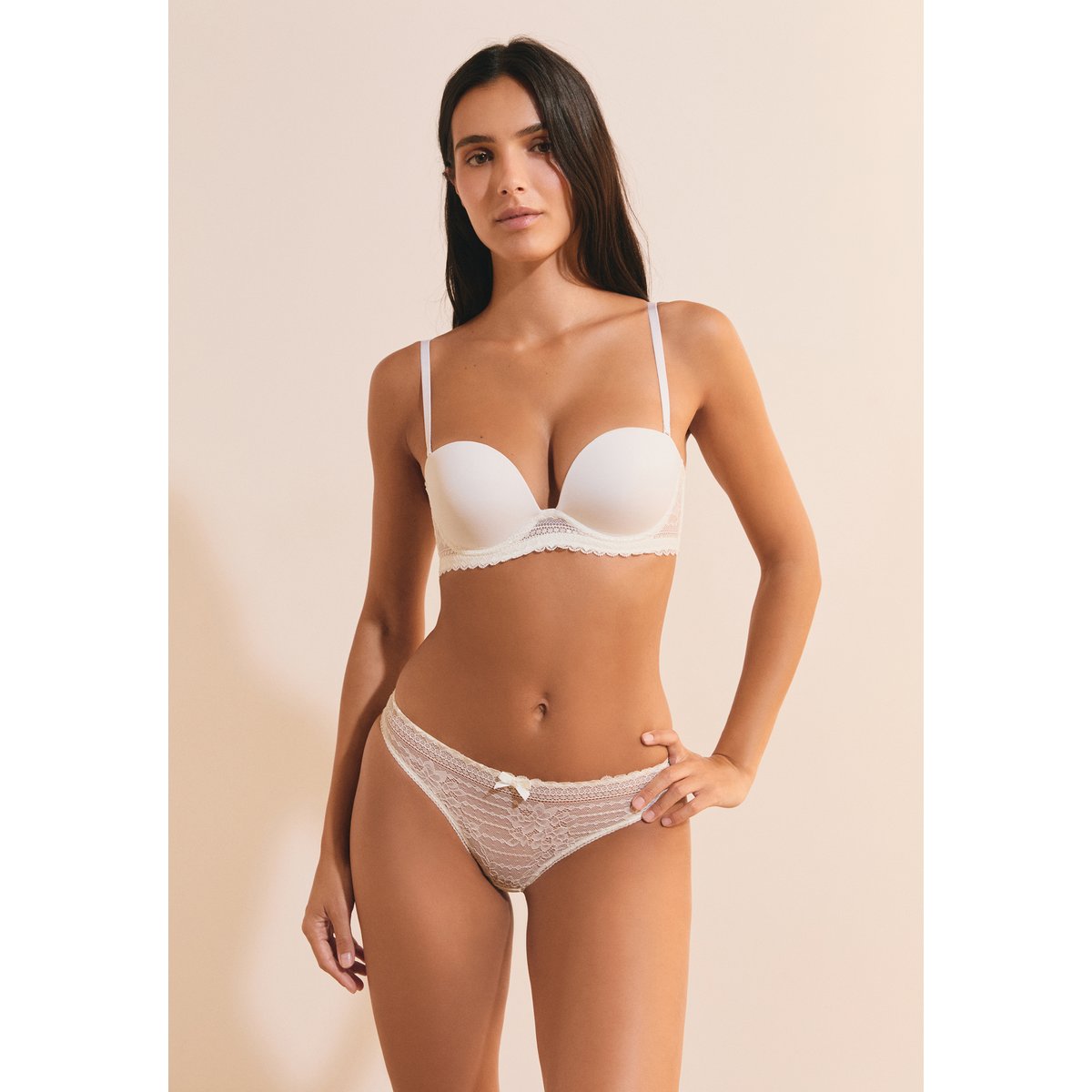Soutien-gorge bandeau en dentelle PANAMA ecru, ETAM