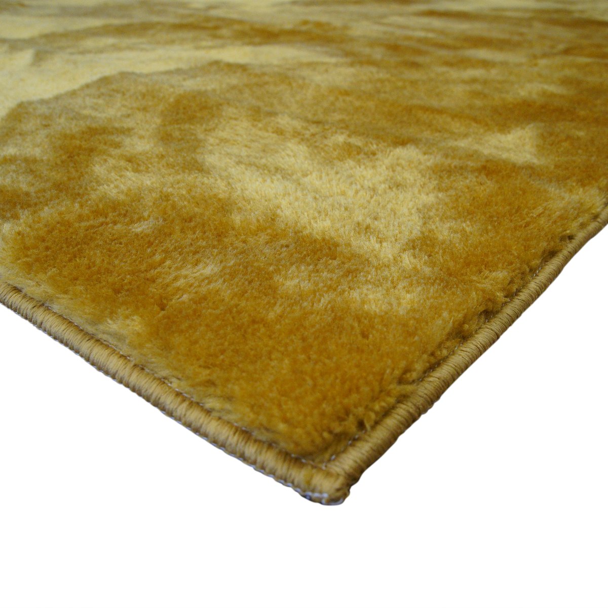 Tapis salon doux antidérapant TENDREMENT jaune, THE DECO FACTORY