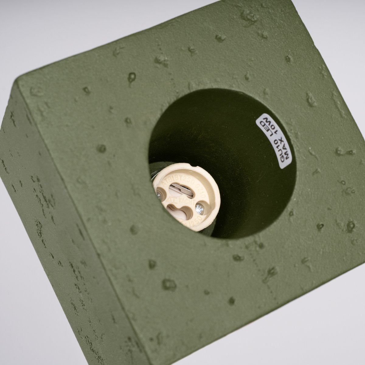 Plafonnier Béton Vert Olive GU10 1 Quad vert olive, EDEN