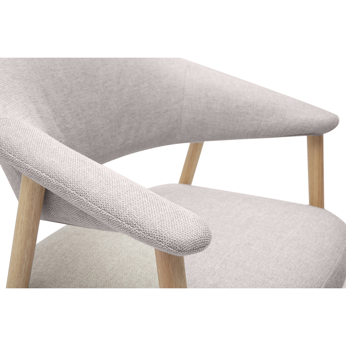Chaises en tissu effet velours texturé beige et bois clair (lot de 2) GIULIA beige, MILIBOO