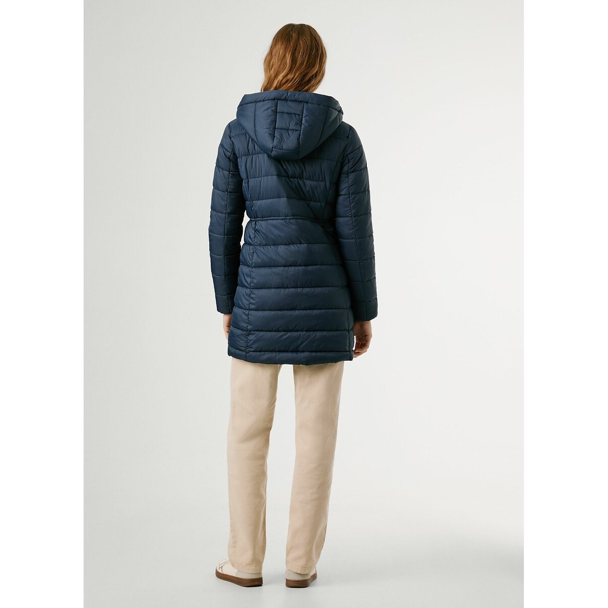 Sally Mid-Length Padded Jacket with Hood blue, PEPE JEANS