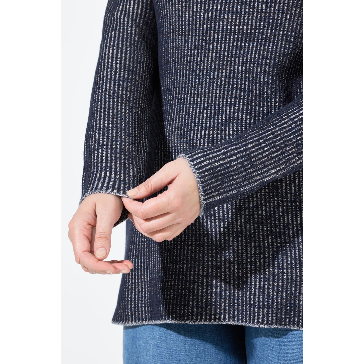 Pull en coton bio, encolure bateau marine, ULLA POPKEN
