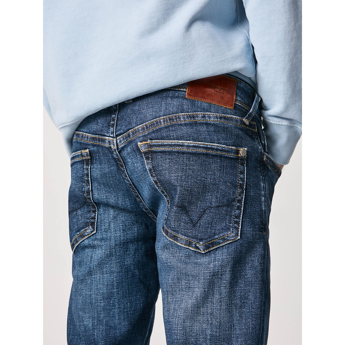 Jean slim stretch Hatch bleu foncé, PEPE JEANS