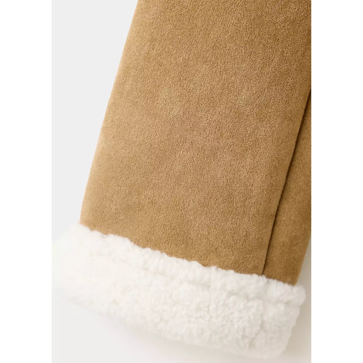 Manteau effet daim imitation mouton retourné tabac, MANGO TEEN