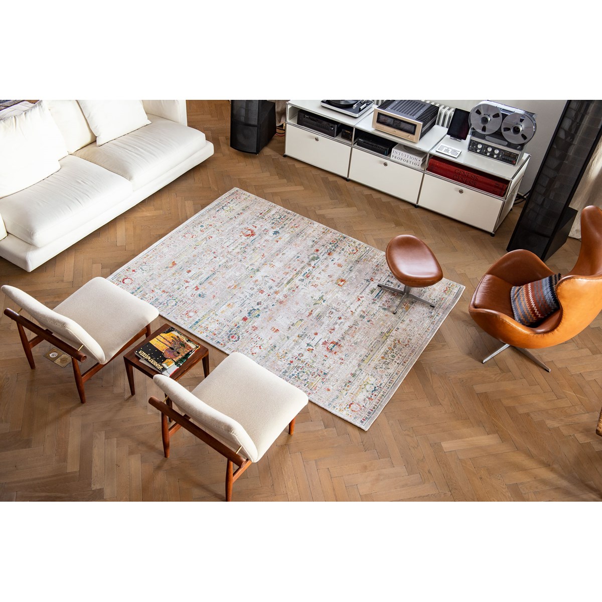 Tapis salon et chambre tissé plat style orient TURKISH DELIGHT beige, NOVATREND
