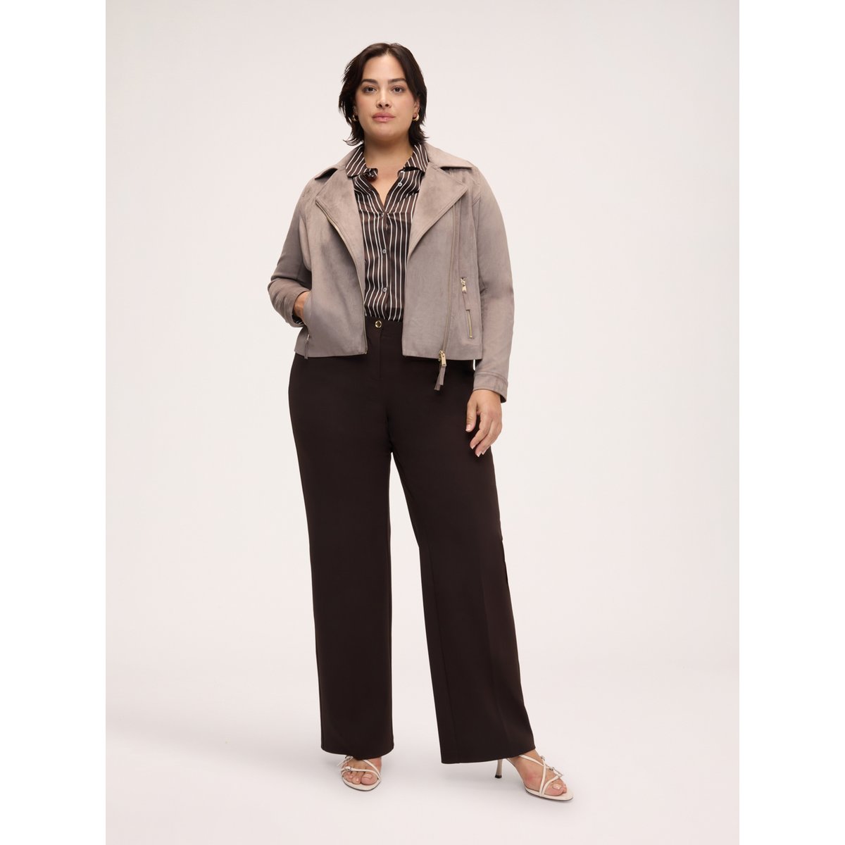 Veste biker toucher doux gris, FIORELLA RUBINO