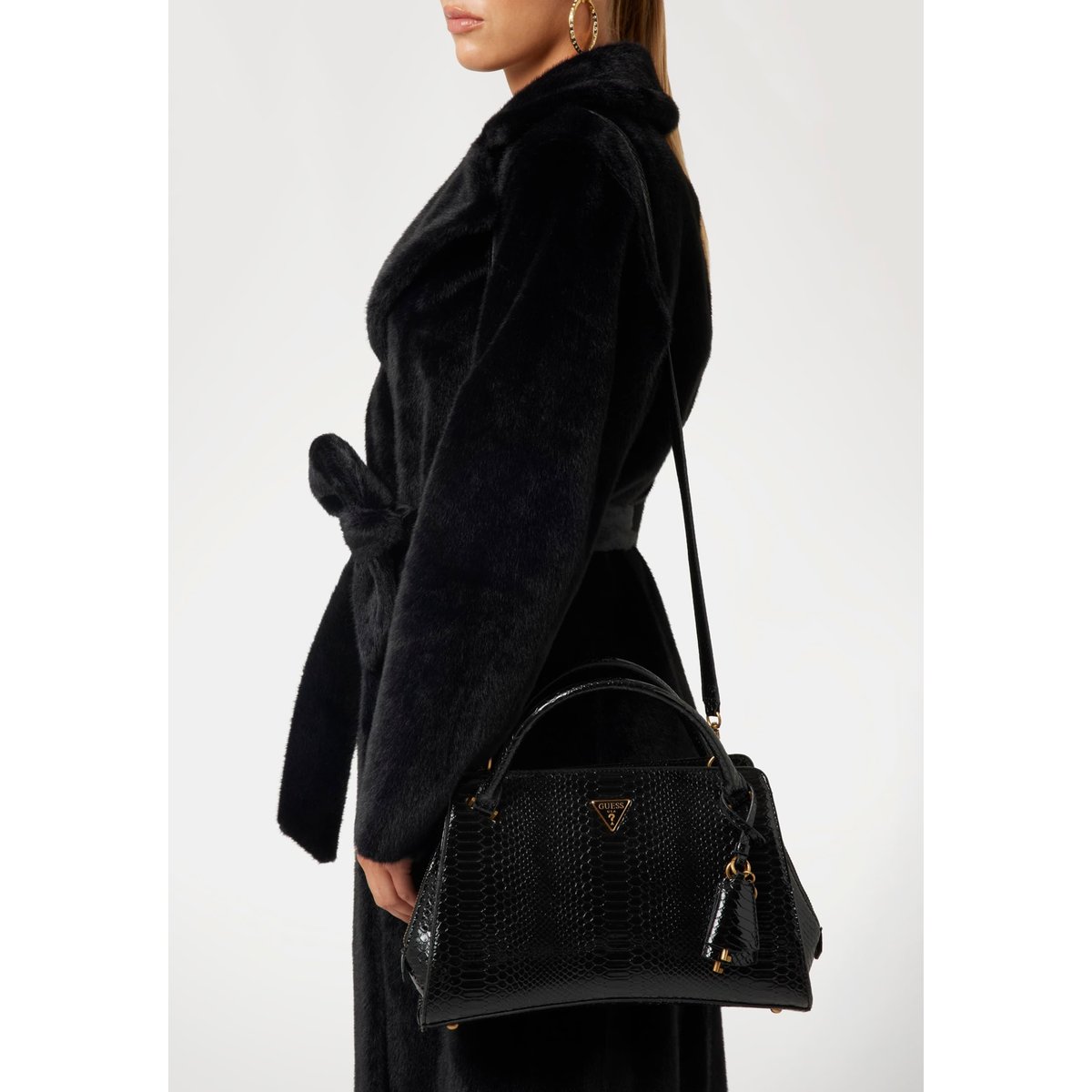 Georgina Sac À Main Imprimé Python noir, GUESS