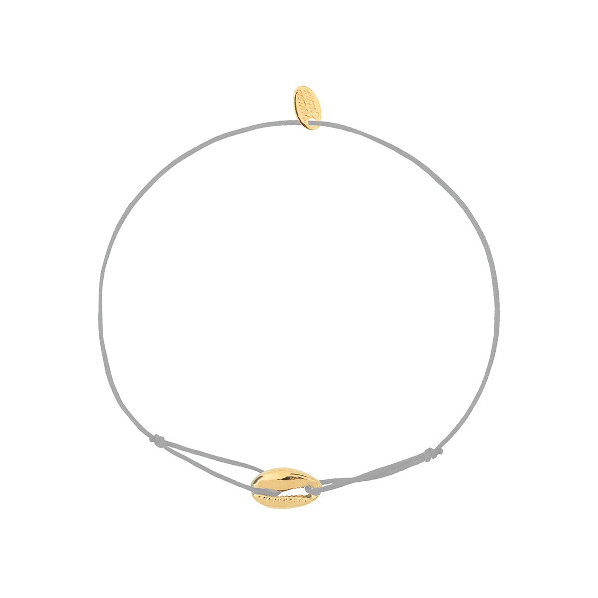 Bracelet cordon mini cauri gris doré, CAROLINE NAJMAN