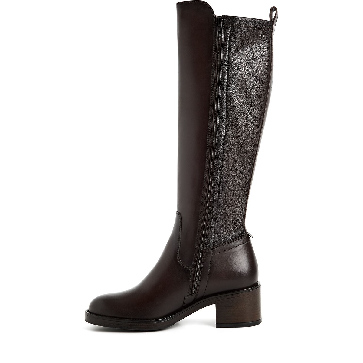 Bottes à talons, en cuir marron foncé, TAMARIS