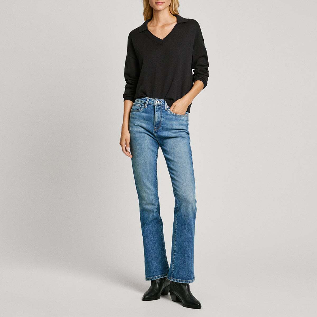 Pull Col Rond En Maille noir, PEPE JEANS