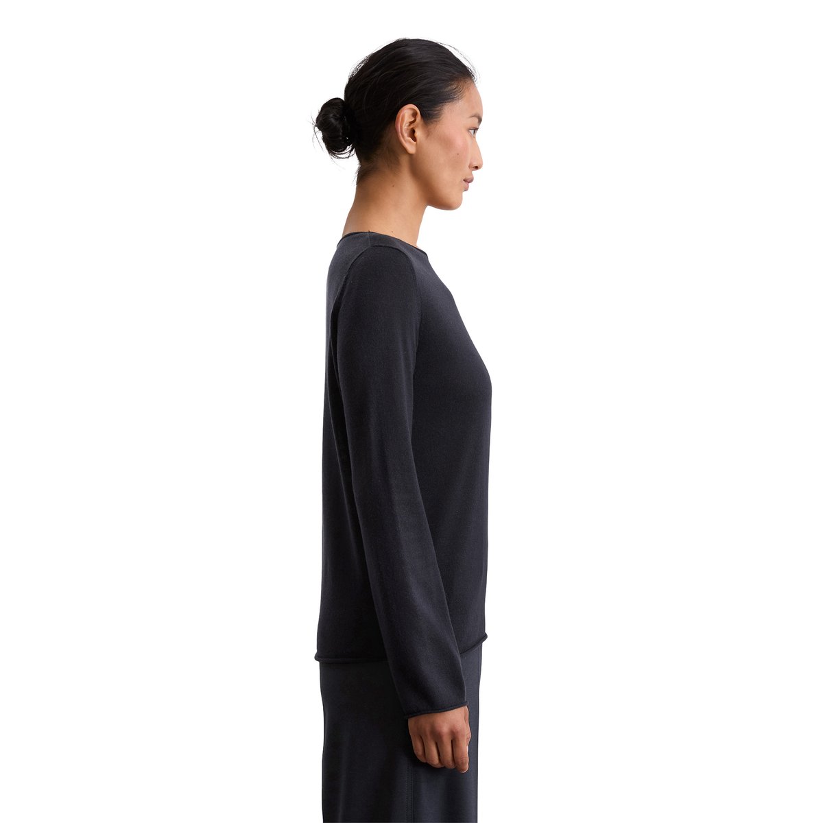 Pull en maille slim en laine mérinos douce bleu foncé, MARC O'POLO
