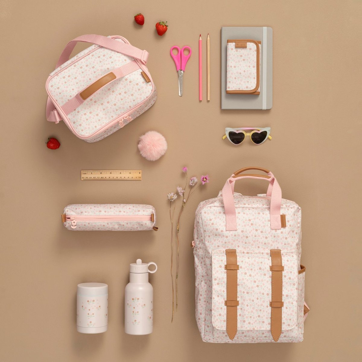Sac isotherme rose, vert d'eau, blanc, FRESK