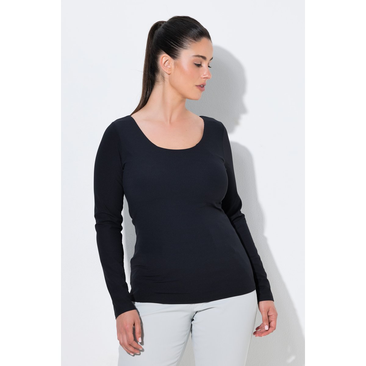 T-shirt avec soutien-gorge noir, ULLA POPKEN