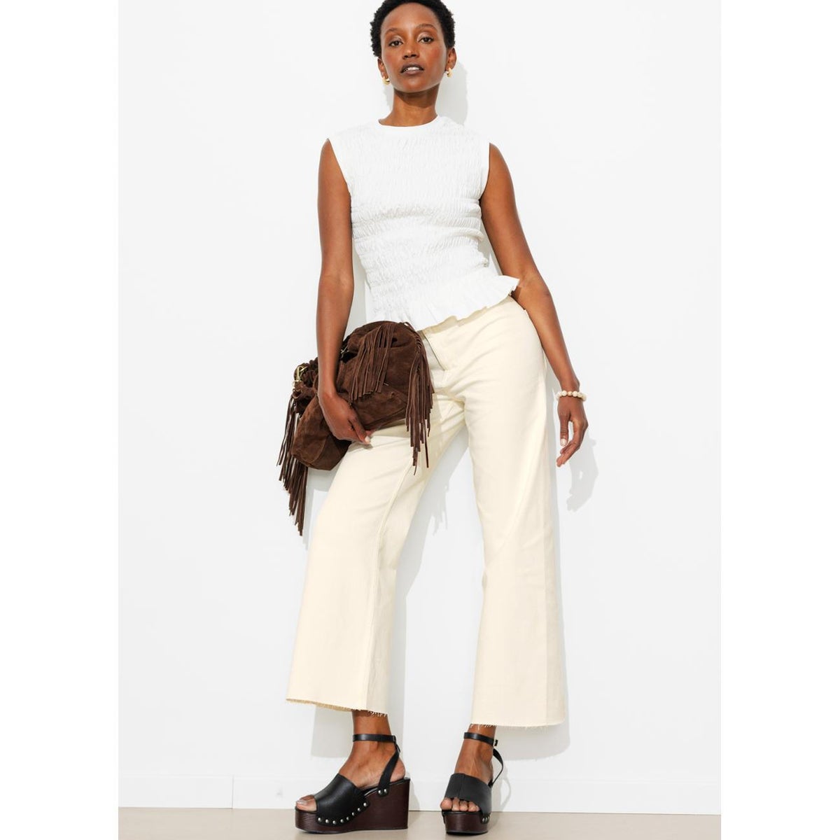 HECTOR jean taille haute ecru, PROMOD