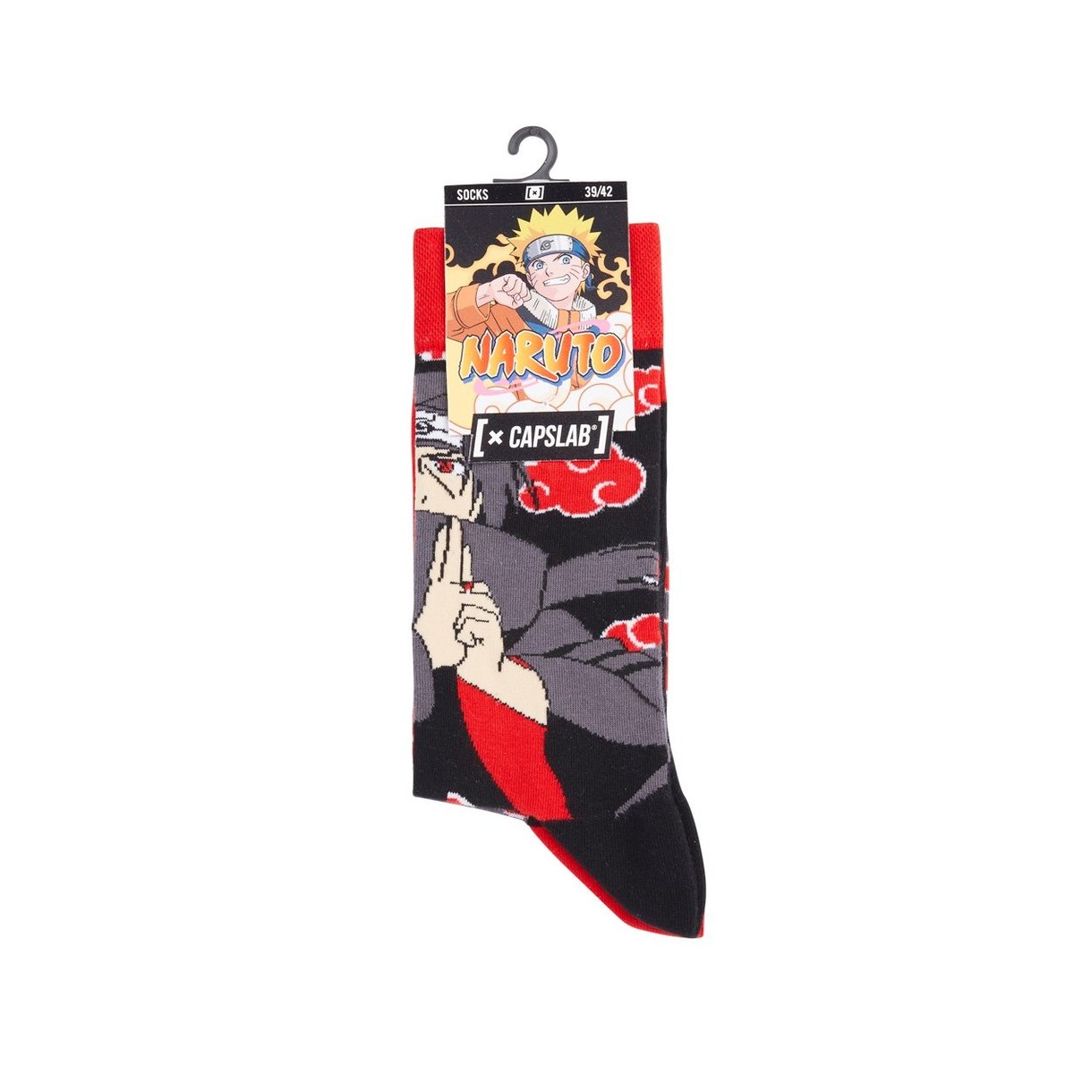 Chaussette Fantaisie Coton Naruto Shippuden Itachi noir/rouge, CAPSLAB