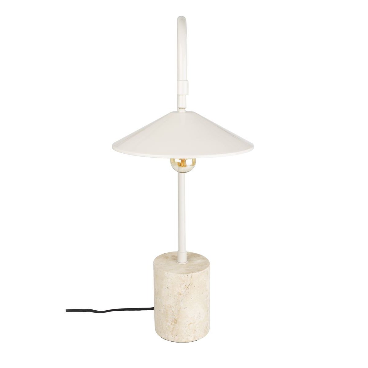 Lampe design en travertin mid century gris, BOITE A DESIGN