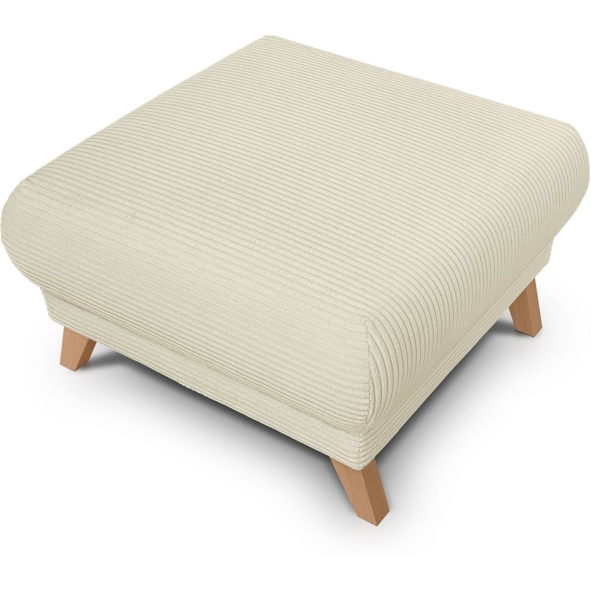 Pouf en velours côtelé - LARIA beige, HOMIFAB