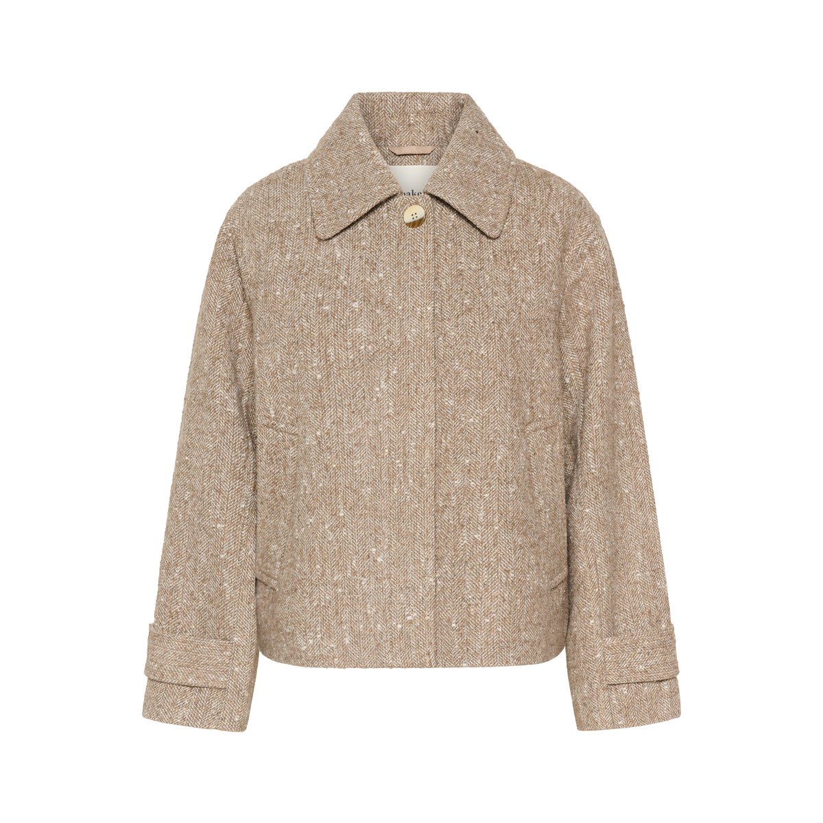Veste d'extérieur beige fossil and white twill, SOAKED IN LUXURY