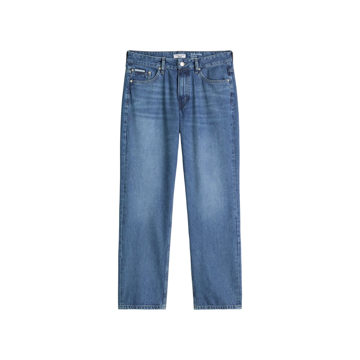 Jeans modèle Sverre droit en pur coton bio bleu moyen, MARC O’POLO DENIM