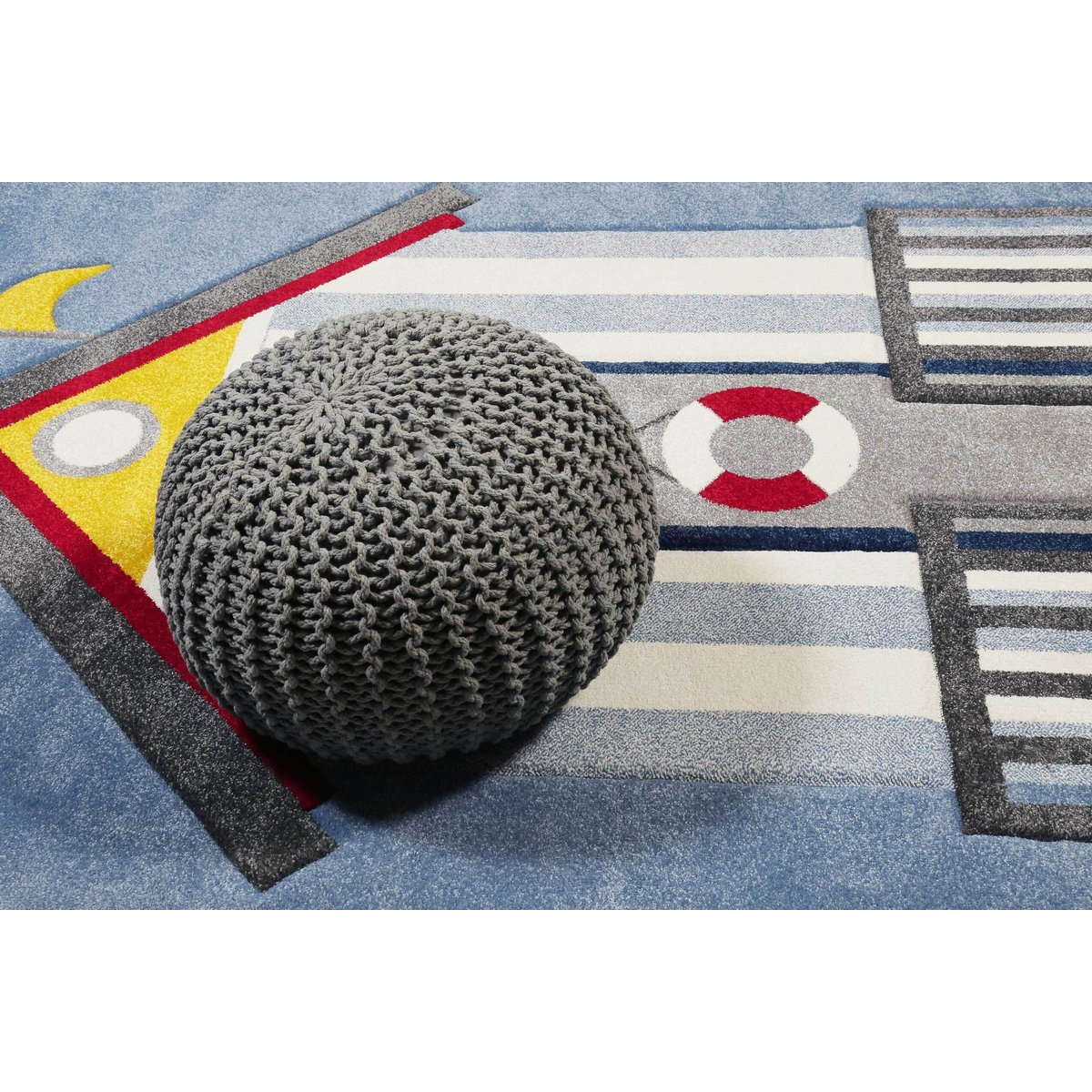Tapis motif cabine de plage ,  Sea Castle bleu, ESPRIT
