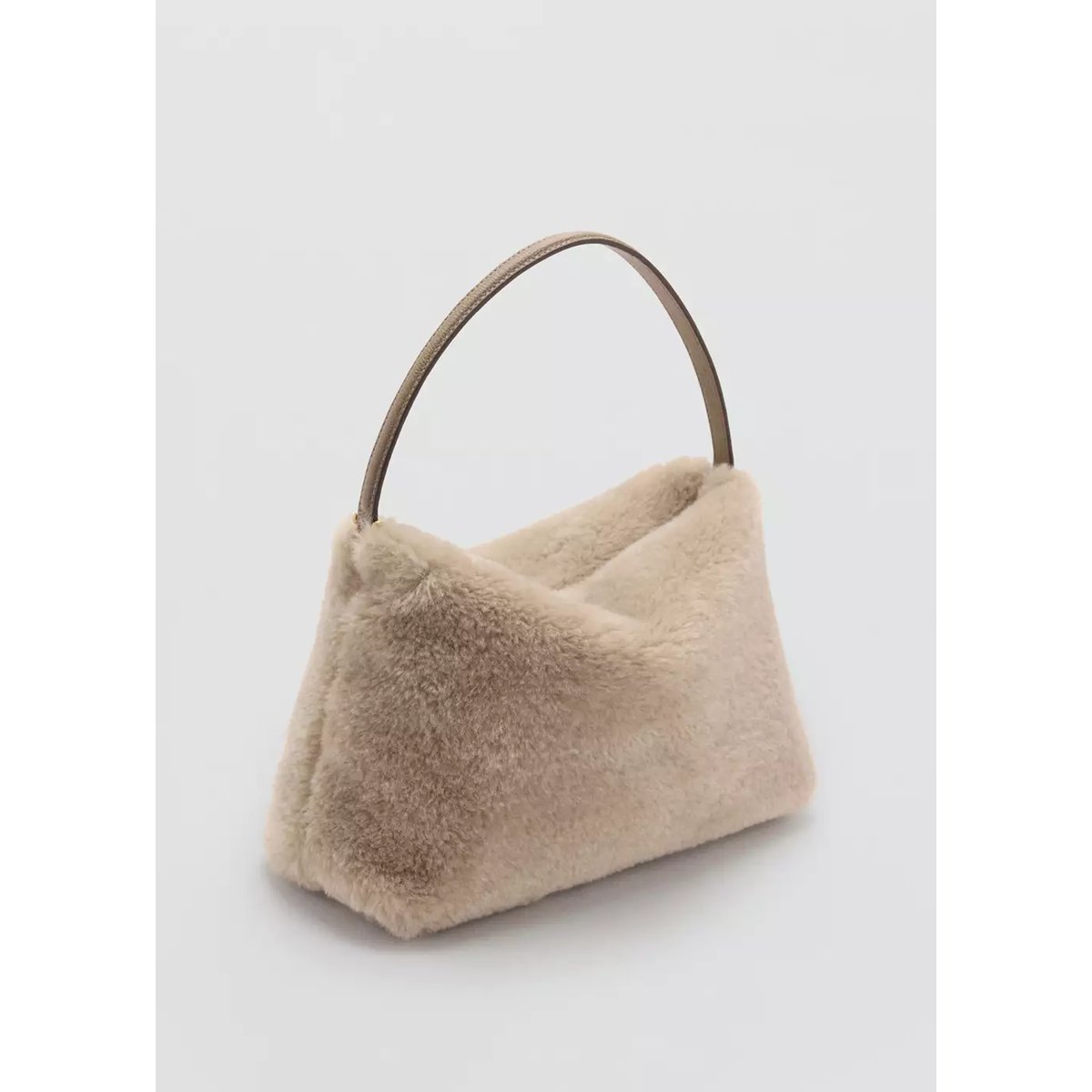 Sac seau imitation mouton beige, MANGO