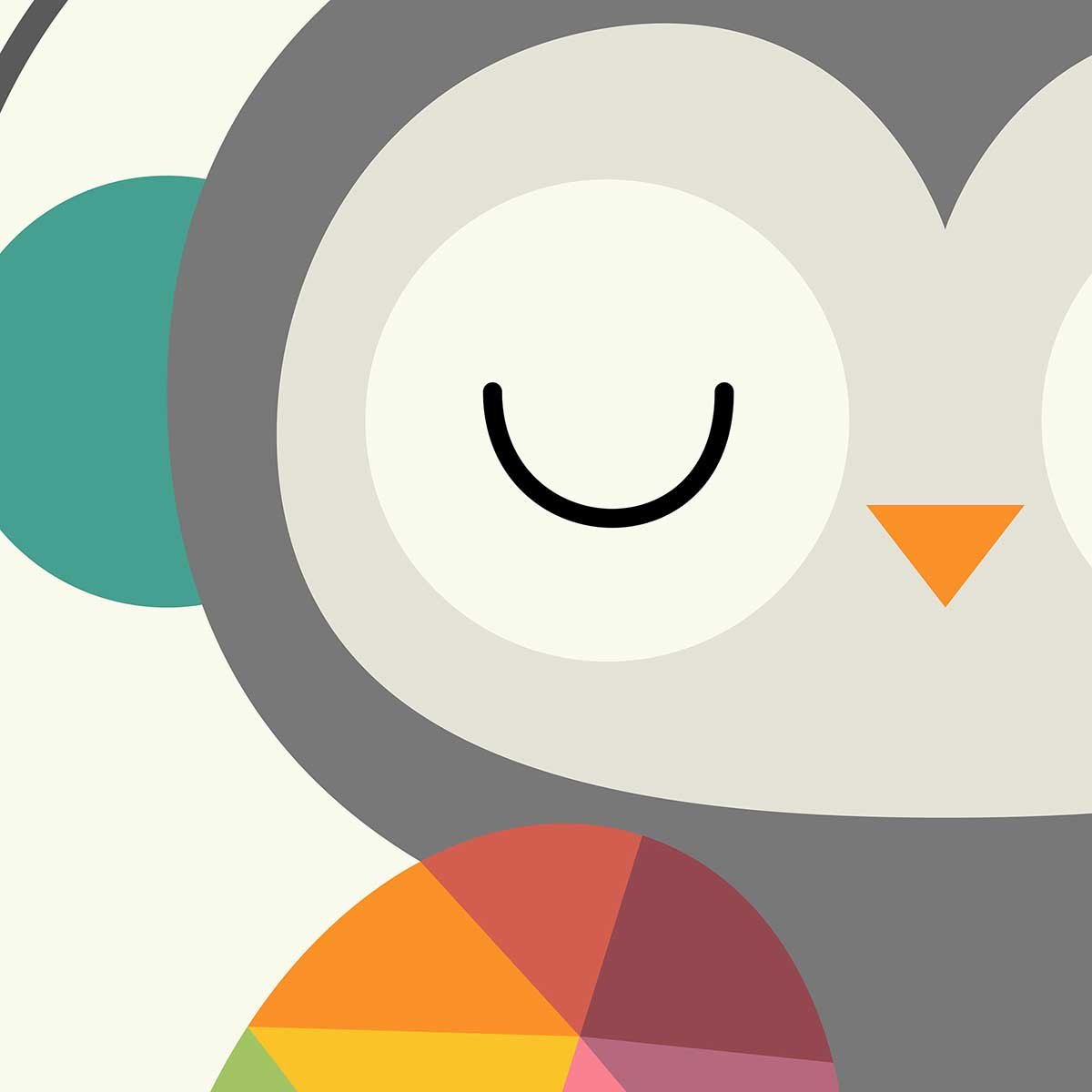 Papier peint hibou disco intissé, HEXOA