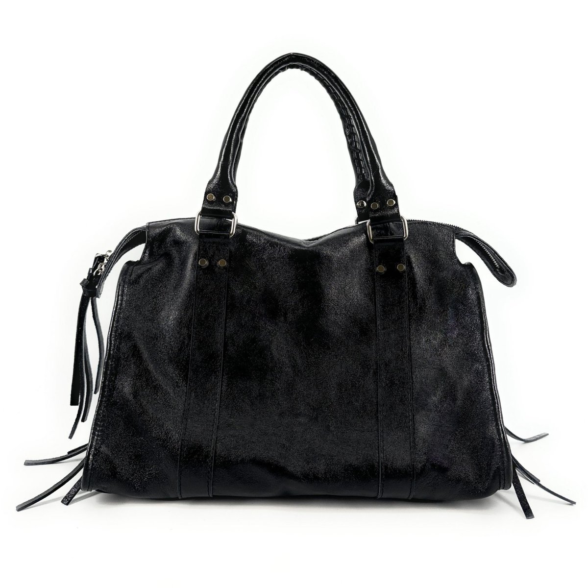 Sac à main en cuir irisé SANDSTORM SILVER noir irisé, OH MY BAG