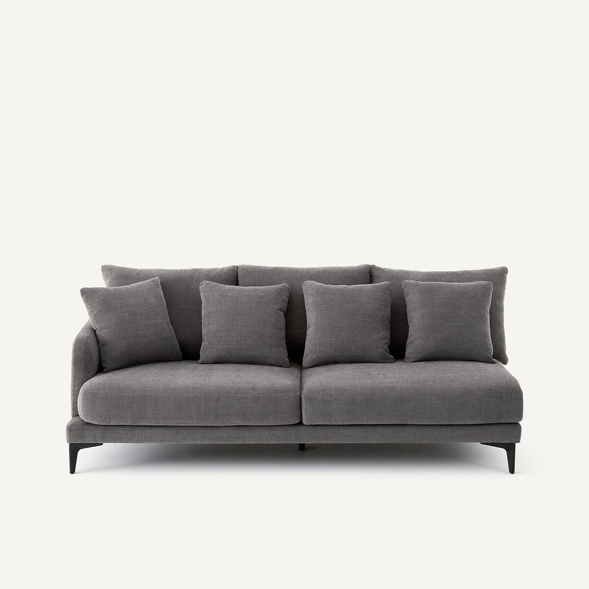 Demi-canapé 3 places en polyester coton, MODERNISTE gris stone, EMMANUEL GALLINA X AM.PM