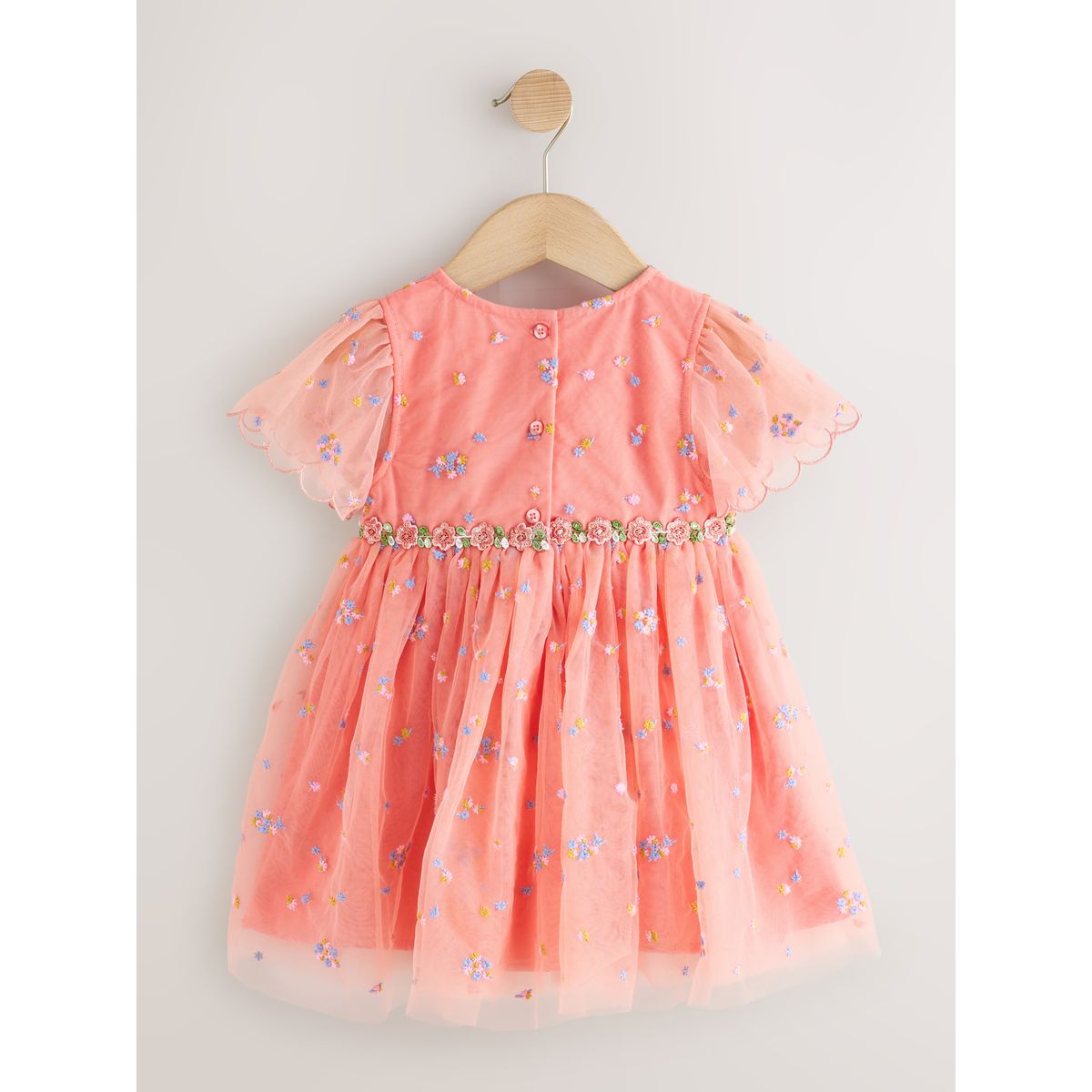 Robe brodée en maille pêche rose, NEXT