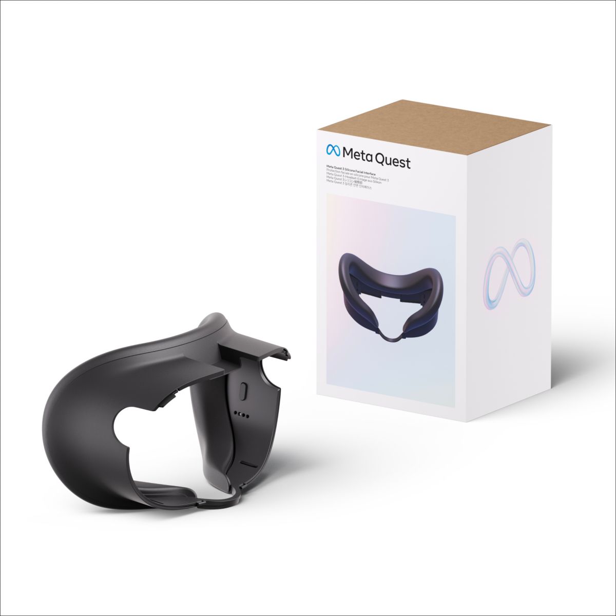 Interface faciale Quest 3 en silicone couleur unique, META