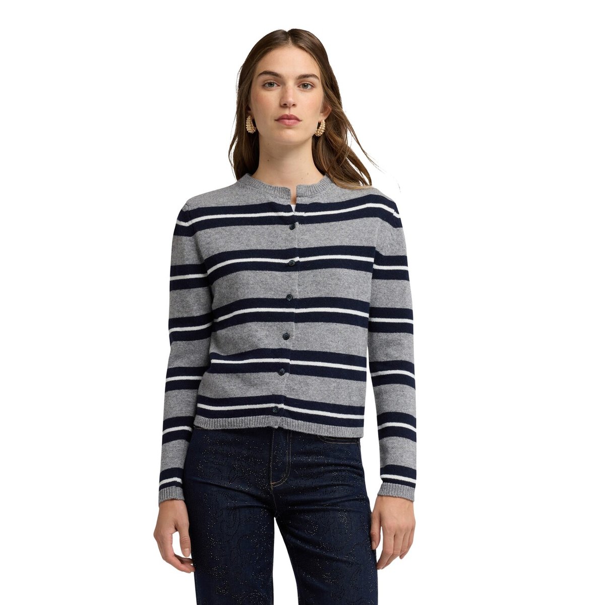 Cardigan à rayures bleu, MOTIVI