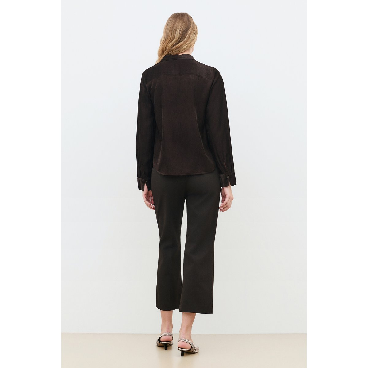Chemise coupe droite col chemise CMARIE marron foncé, CAROLL