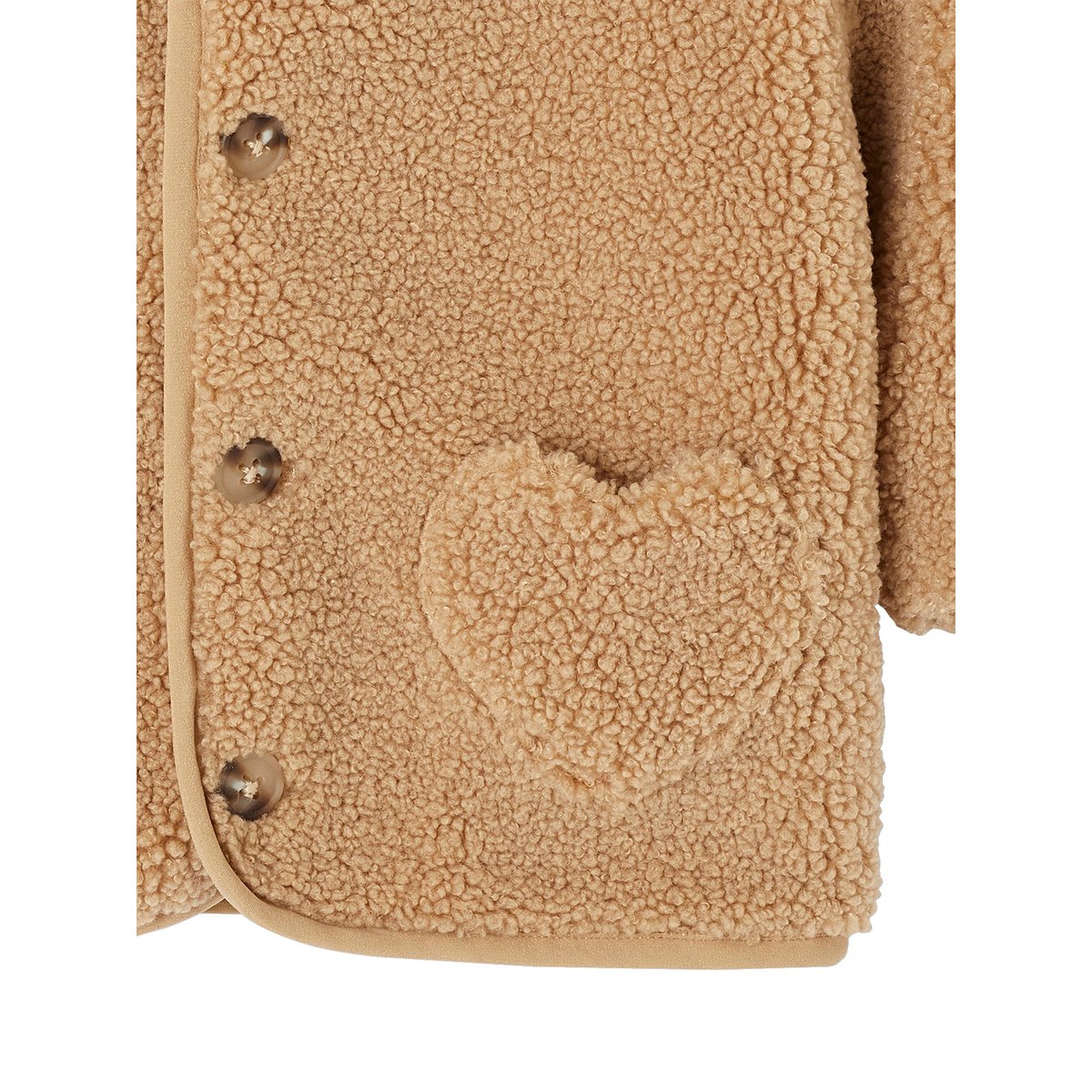 Manteau en sherpa avec doublure imprimée "léopard" beige, VERTBAUDET